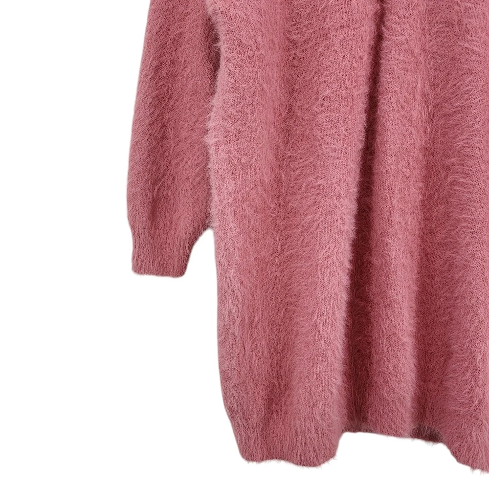 Eloquii Women's Plus Turtle Neck Cutout Pink Tunic Sweater Sz 22/24